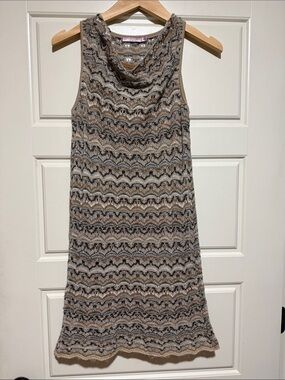 Calypso St. Barth Sleeveless Knit Midi Dress in Beige and Cream Wave alpaca
